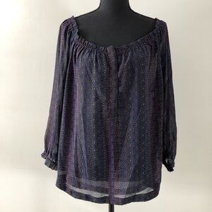 Women’s American Eagle Outfitters Sheer Pattern Off Shoulders Blouse Size L